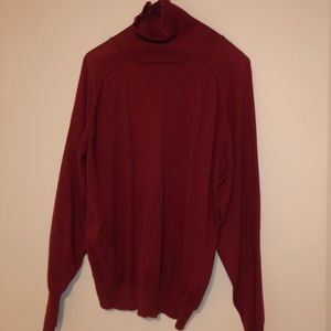 Red turtleneck sweater